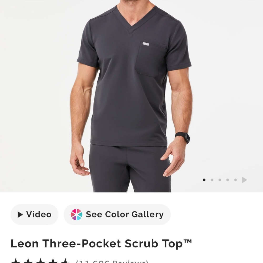Figs Charcoal Scrub Top 3XL